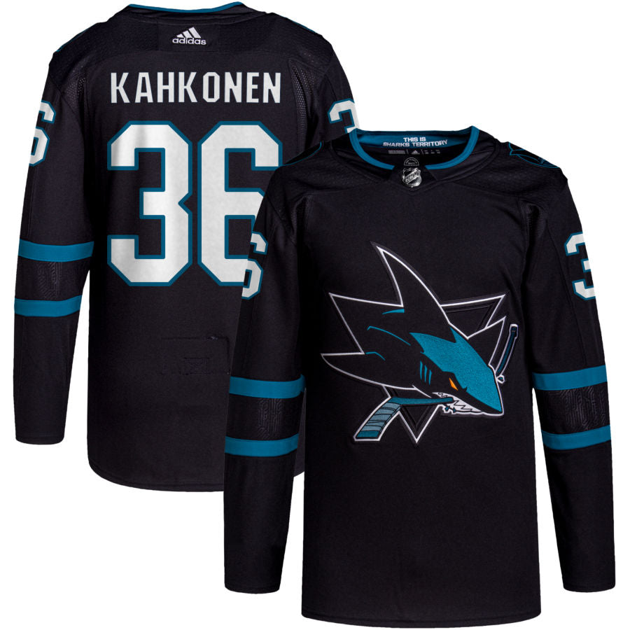 Kaapo Kahkonen San Jose Sharks adidas Alternate Primegreen Authentic Pro Jersey - Black