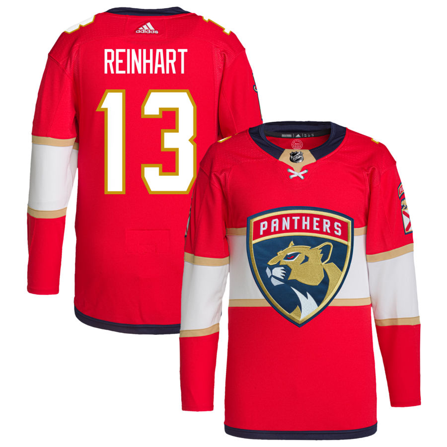 Sam Reinhart Florida Panthers adidas Home Primegreen Authentic Pro Jersey - Red